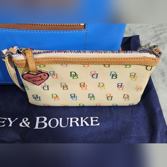 Dooney & Bourke Cobalt Blue NWOTS and Tan Shoulder Bag w/Wallet & Dusty - Picture 5 of 16